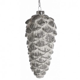 White and Silver Glass Pinecones White and Silver Glass Pinecones